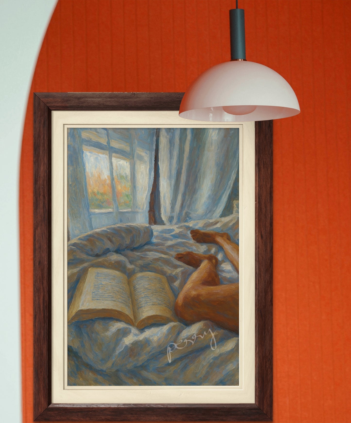 The one reading in bed