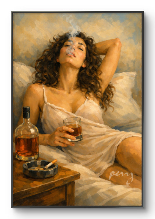 The one smoking and drinking Whiskey