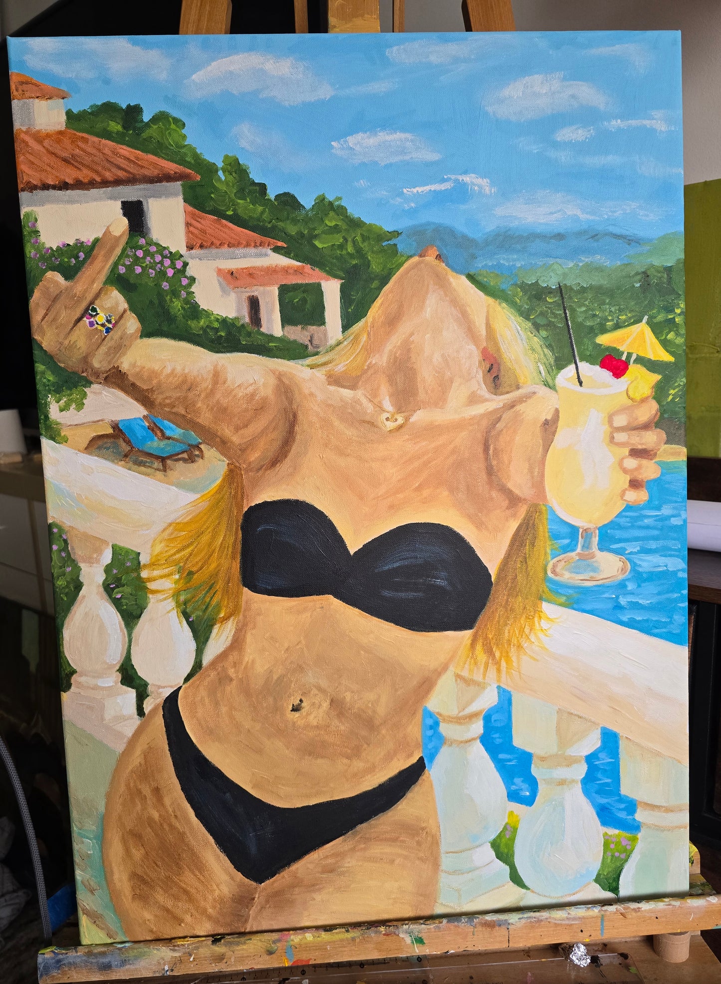 The one showing middle finger on the beach (Original)