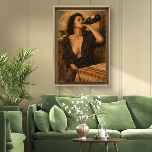 The one drinking wine from the bottle