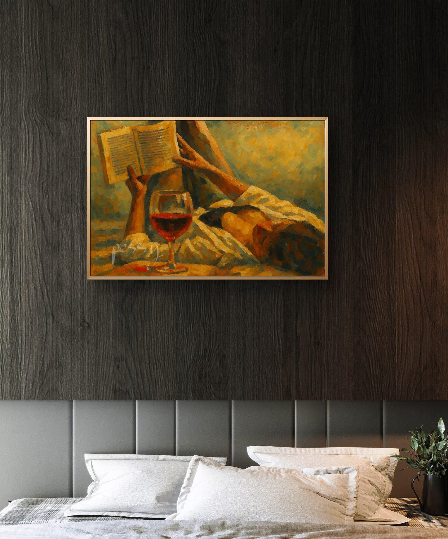 The one with the Book and Wine (Landscape)
