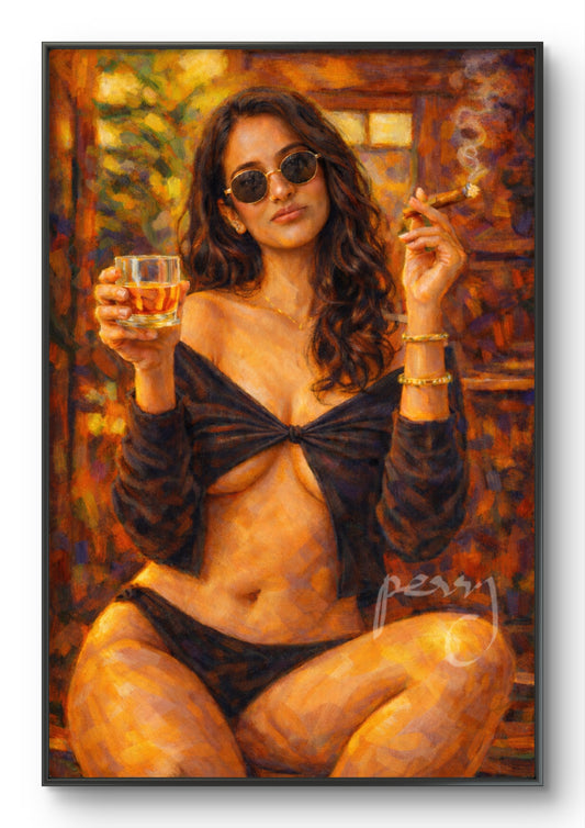 Another one with cigar and whiskey