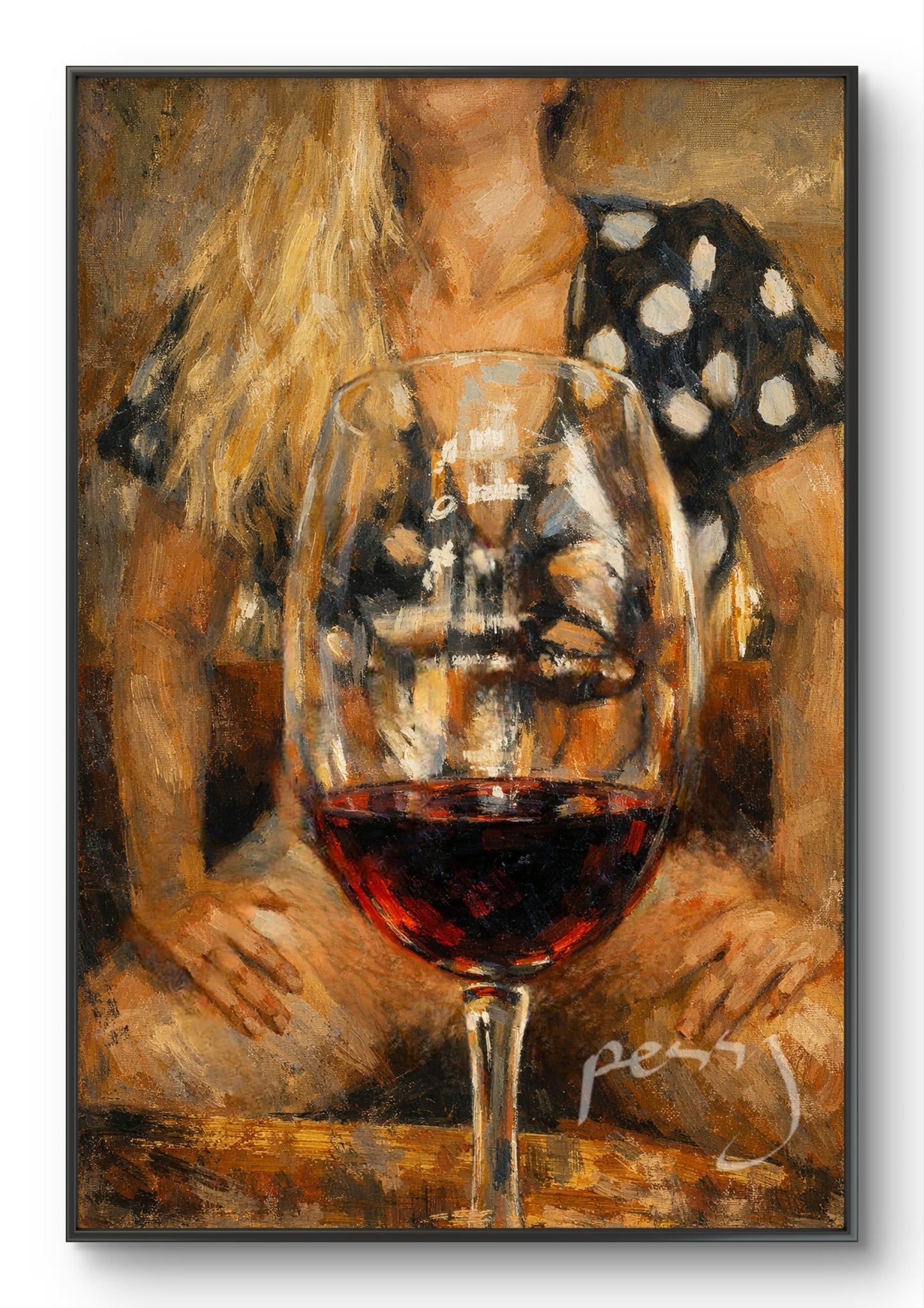 The one with the big wine glass