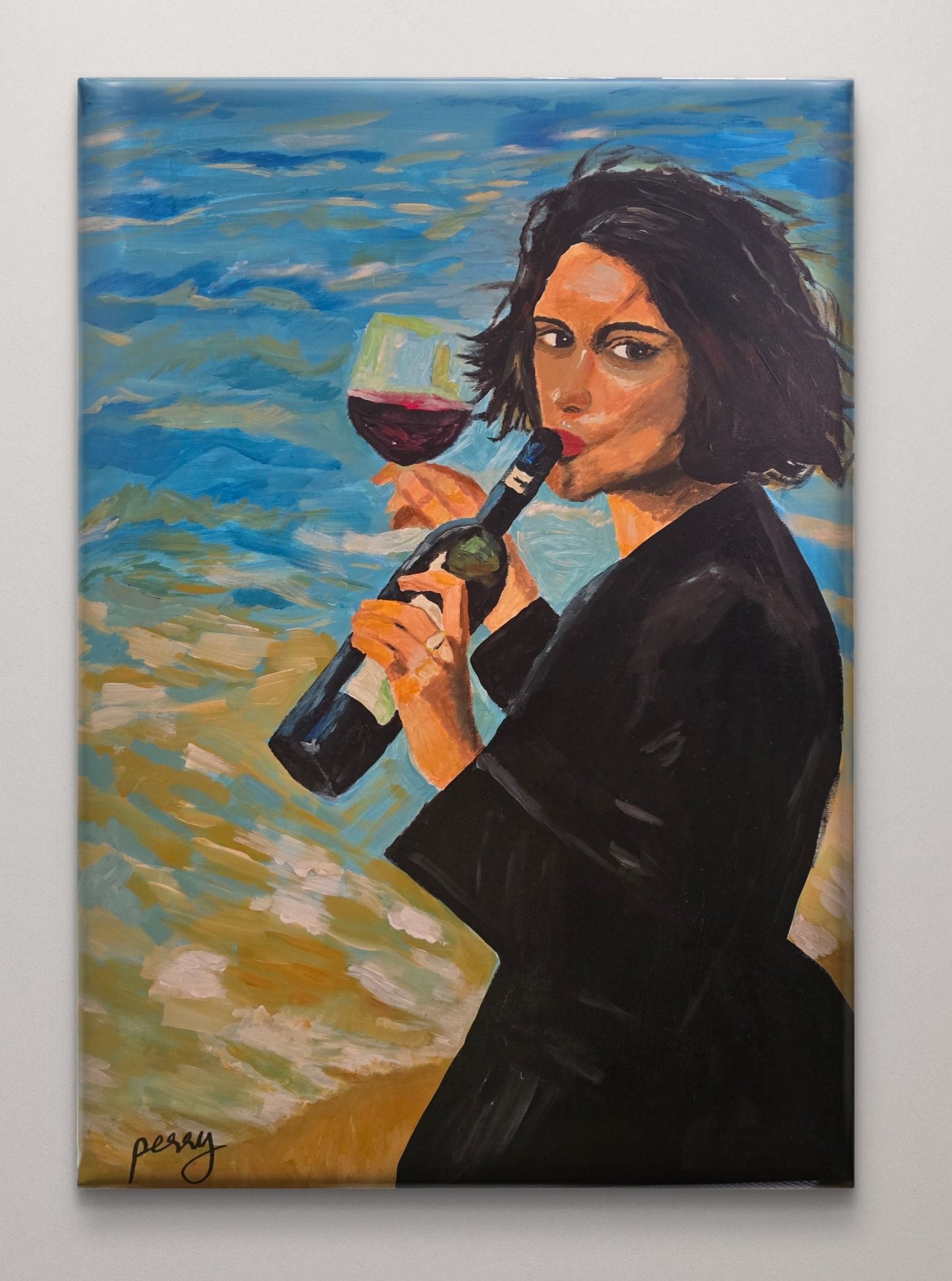 The one having wine on the beach (Original)