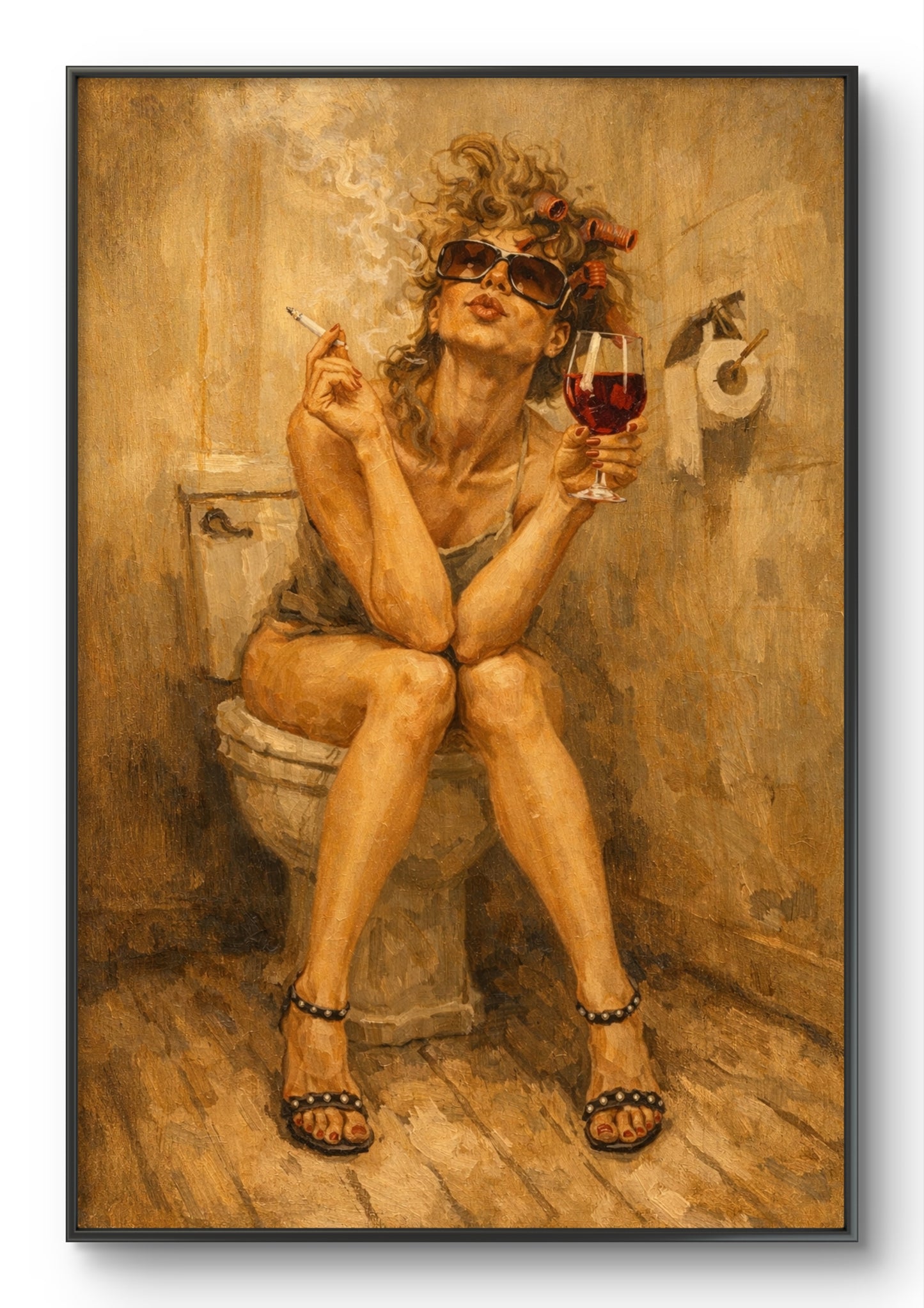 The one in the toilet smoking and drinking