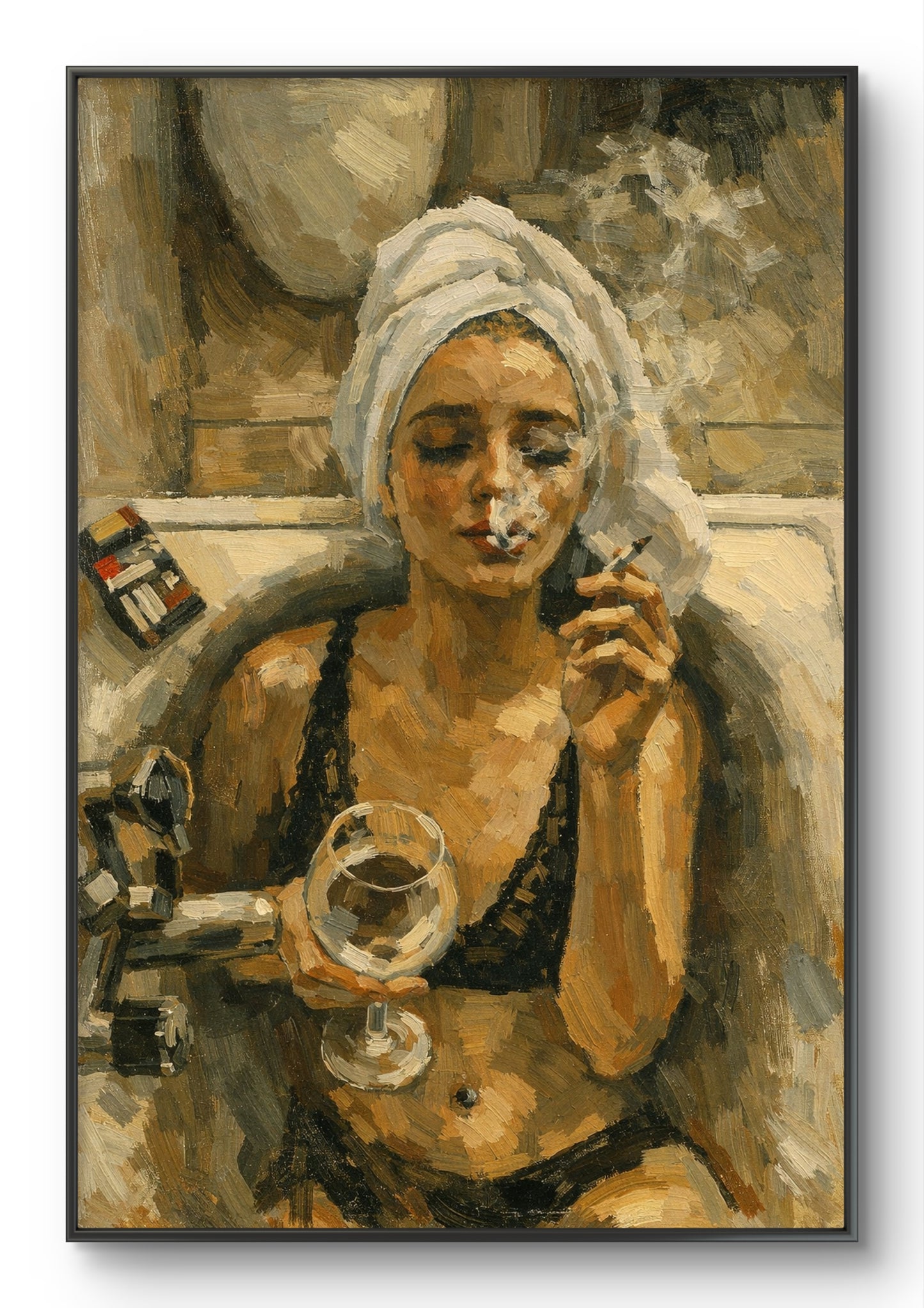 The one smoking in the bathtub