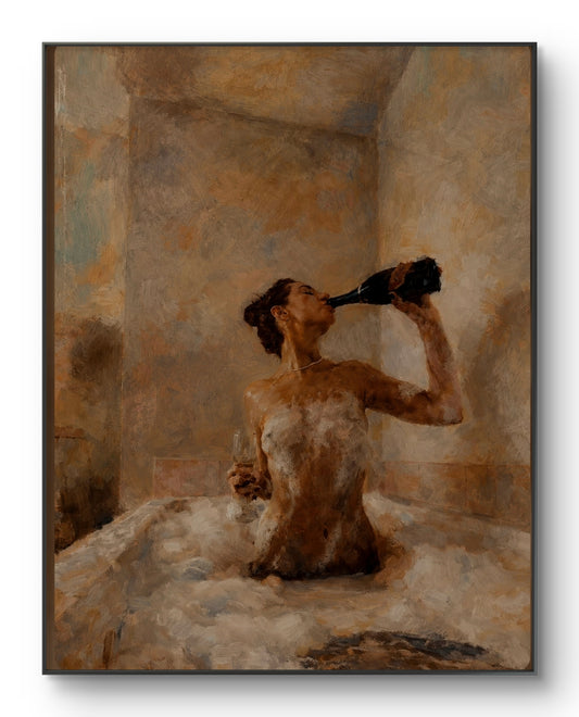 The one drinking from the bottle in bath