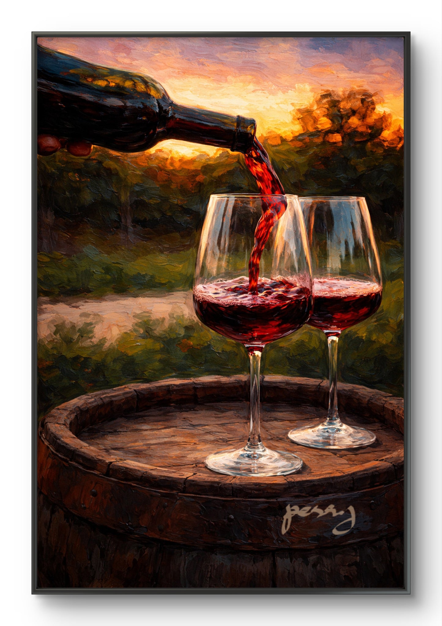 Two wine glasses in nature