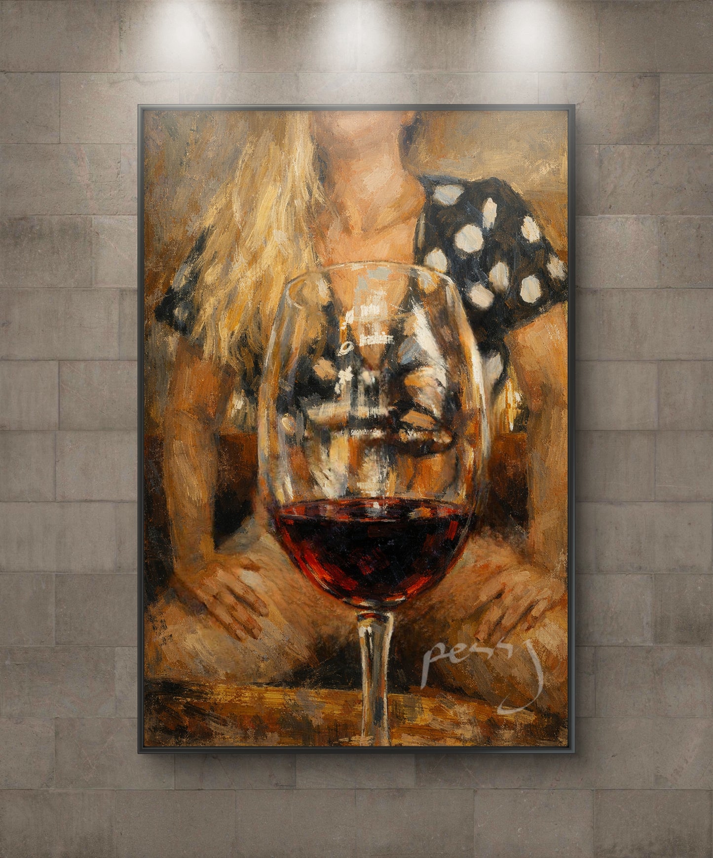 The one with the big wine glass