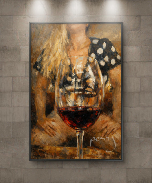 The one with the big wine glass