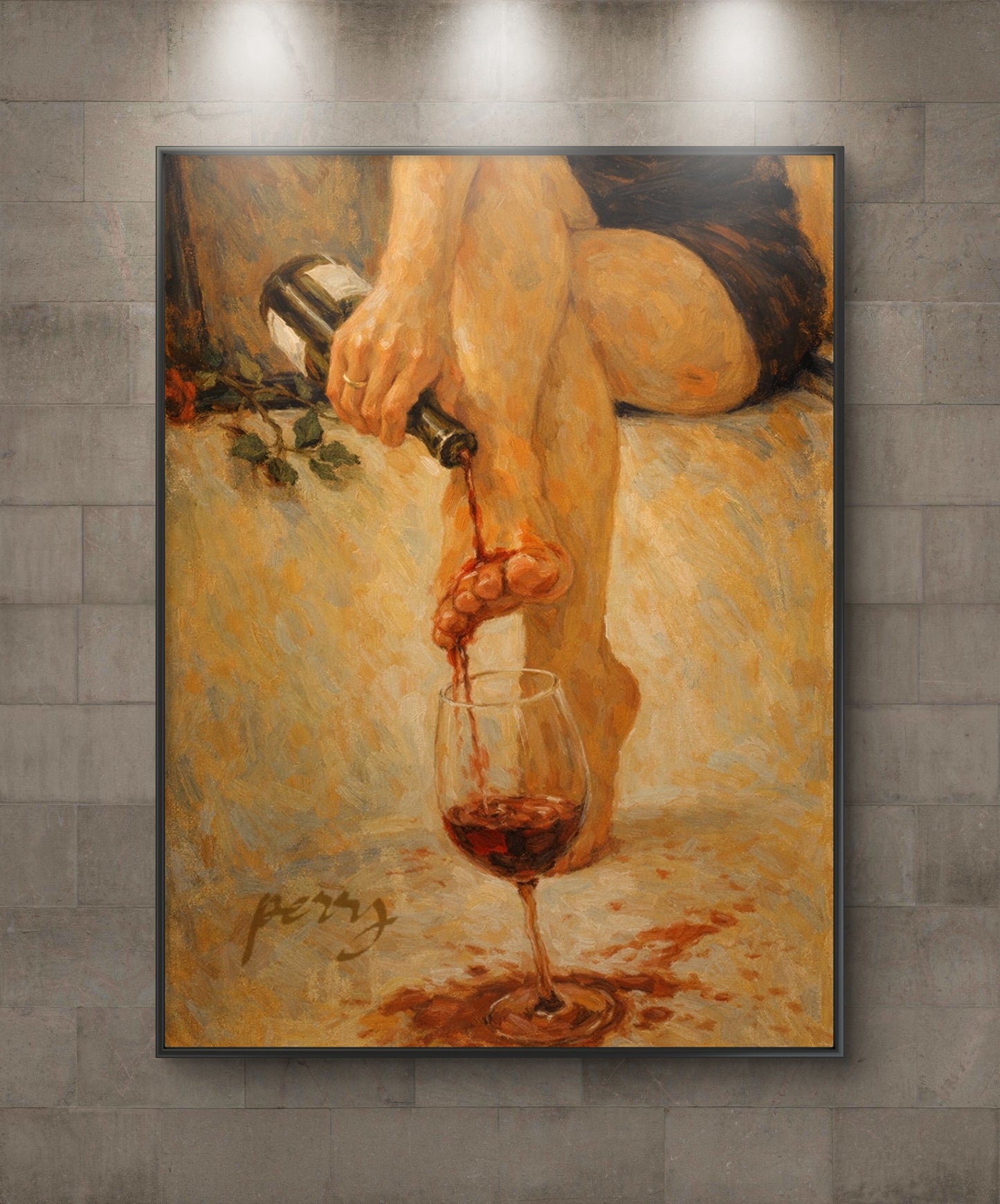 The one pouring wine on her feet