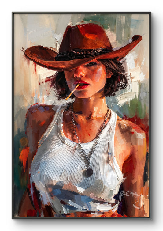The one wearing a cowboy hat