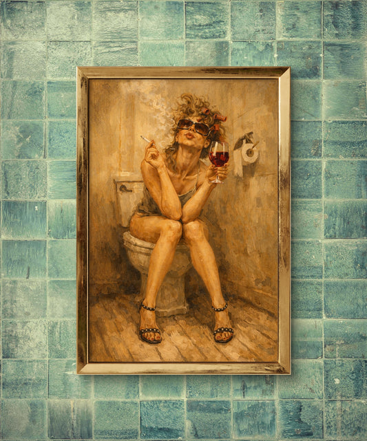 The one in the toilet smoking and drinking