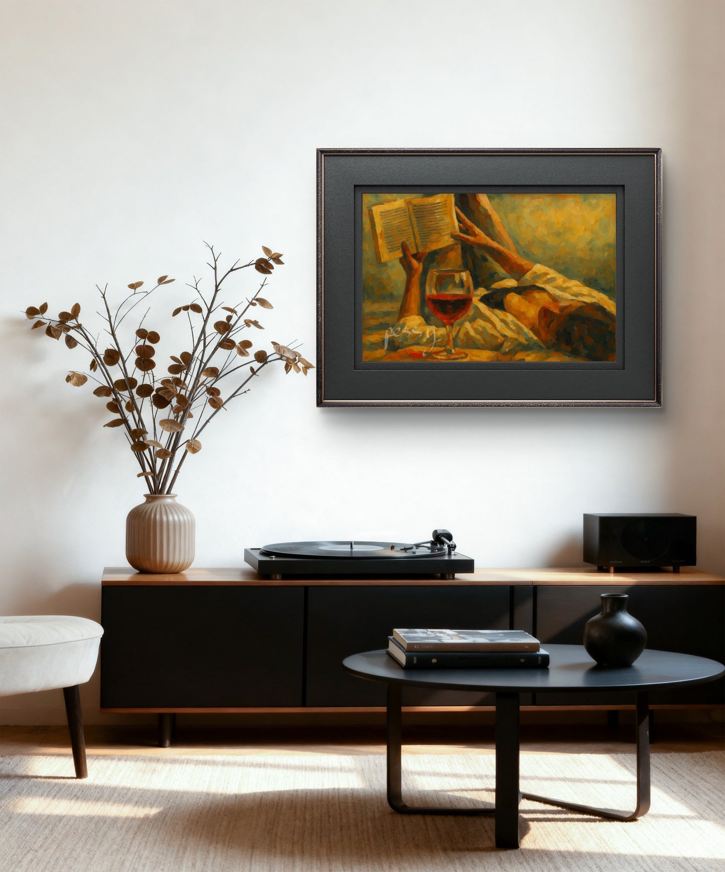 The one with the Book and Wine (Landscape)