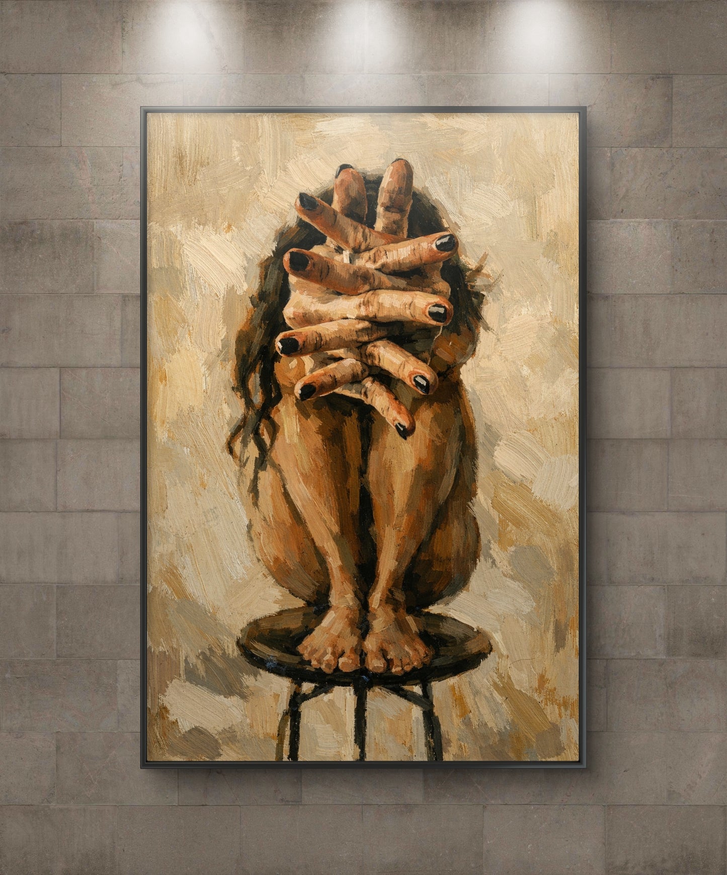 The one with hands forward