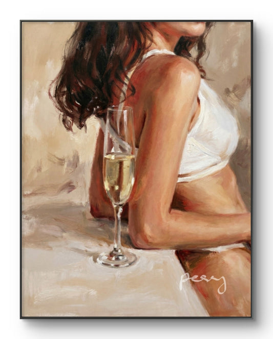 The one having her champagne