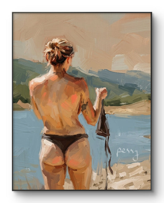 The one on the seashore without a bra