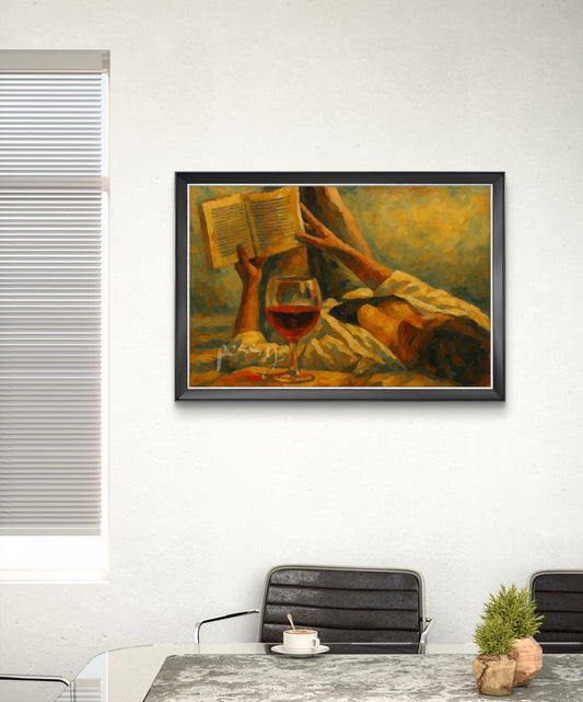 The one with the Book and Wine (Landscape)
