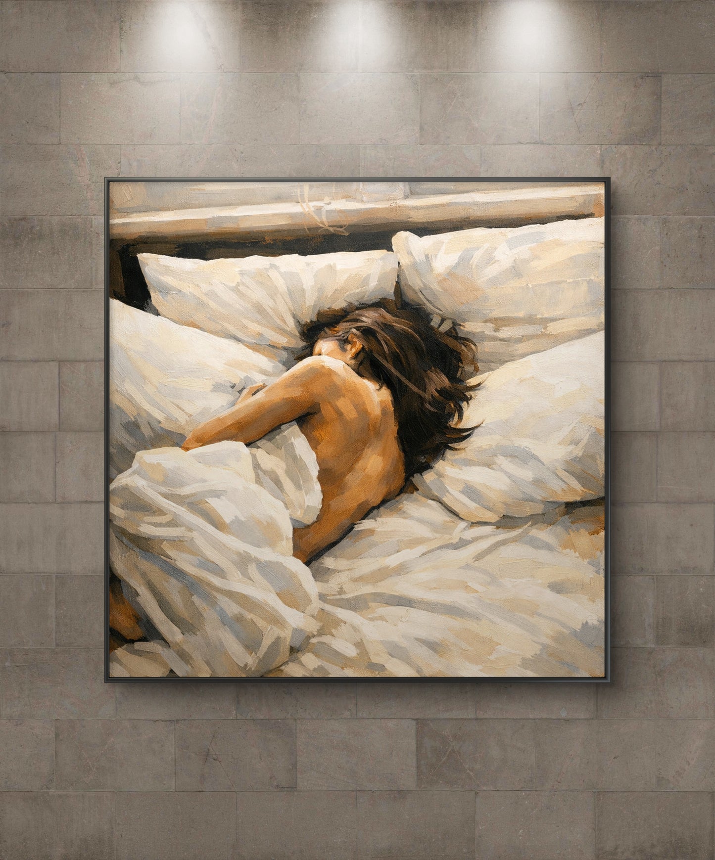 The one with her back in bed