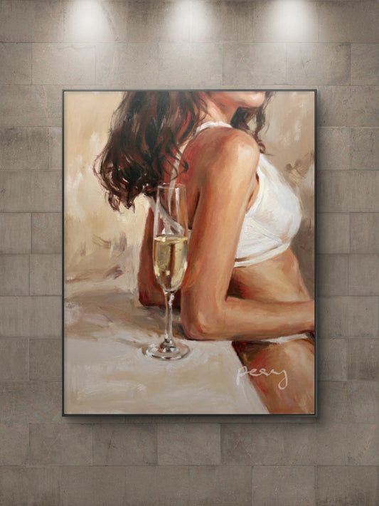 The one having her champagne