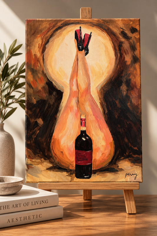 The one hiding behind the bottle (Hand Painted)