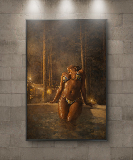 The one having a night bath in the woods
