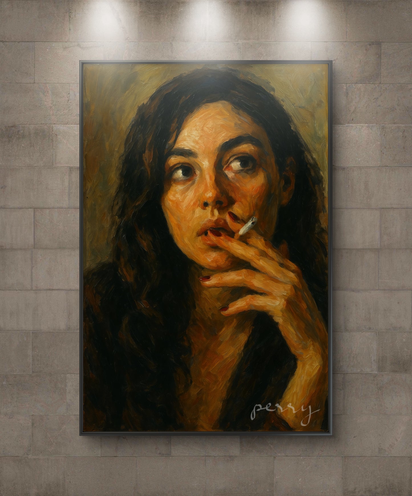 The one looks up with a cigarette
