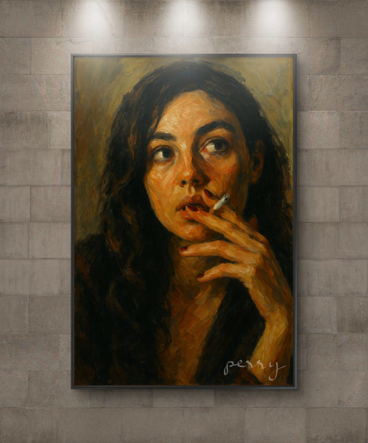 The one looks up with a cigarette