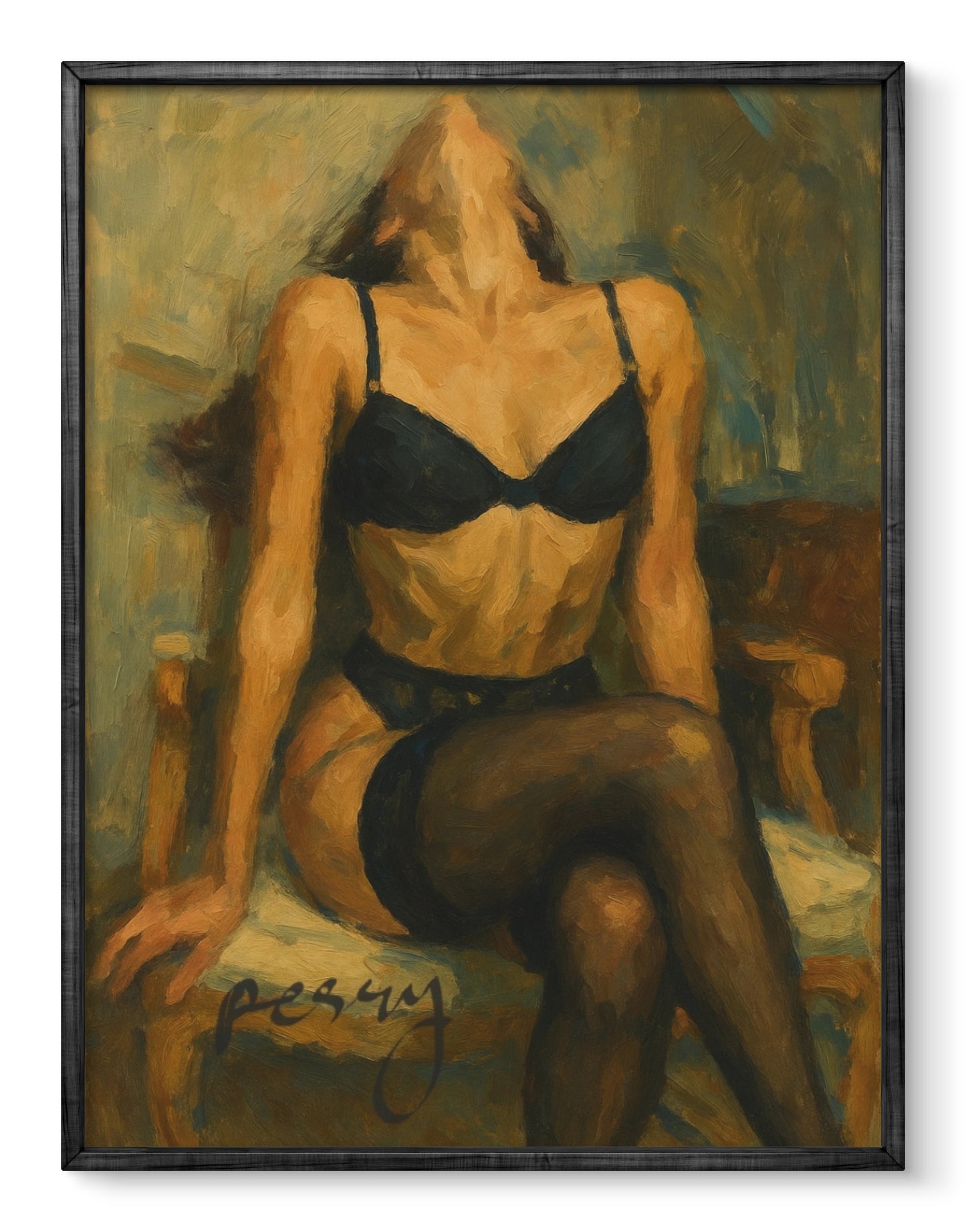 The one seated with her head back