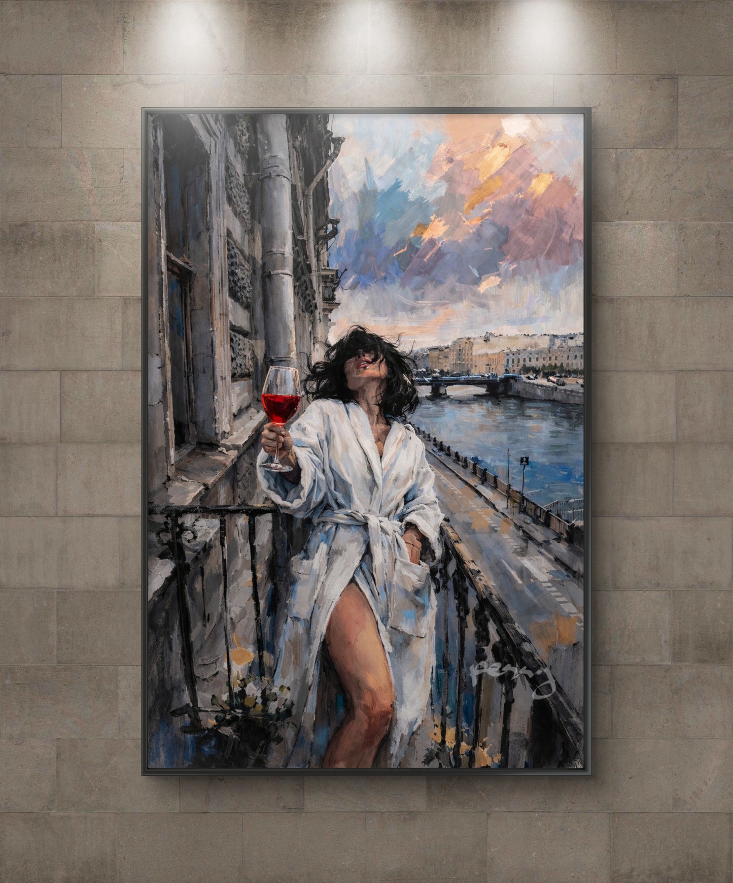 Another one on an other balcony with an other glass of wine