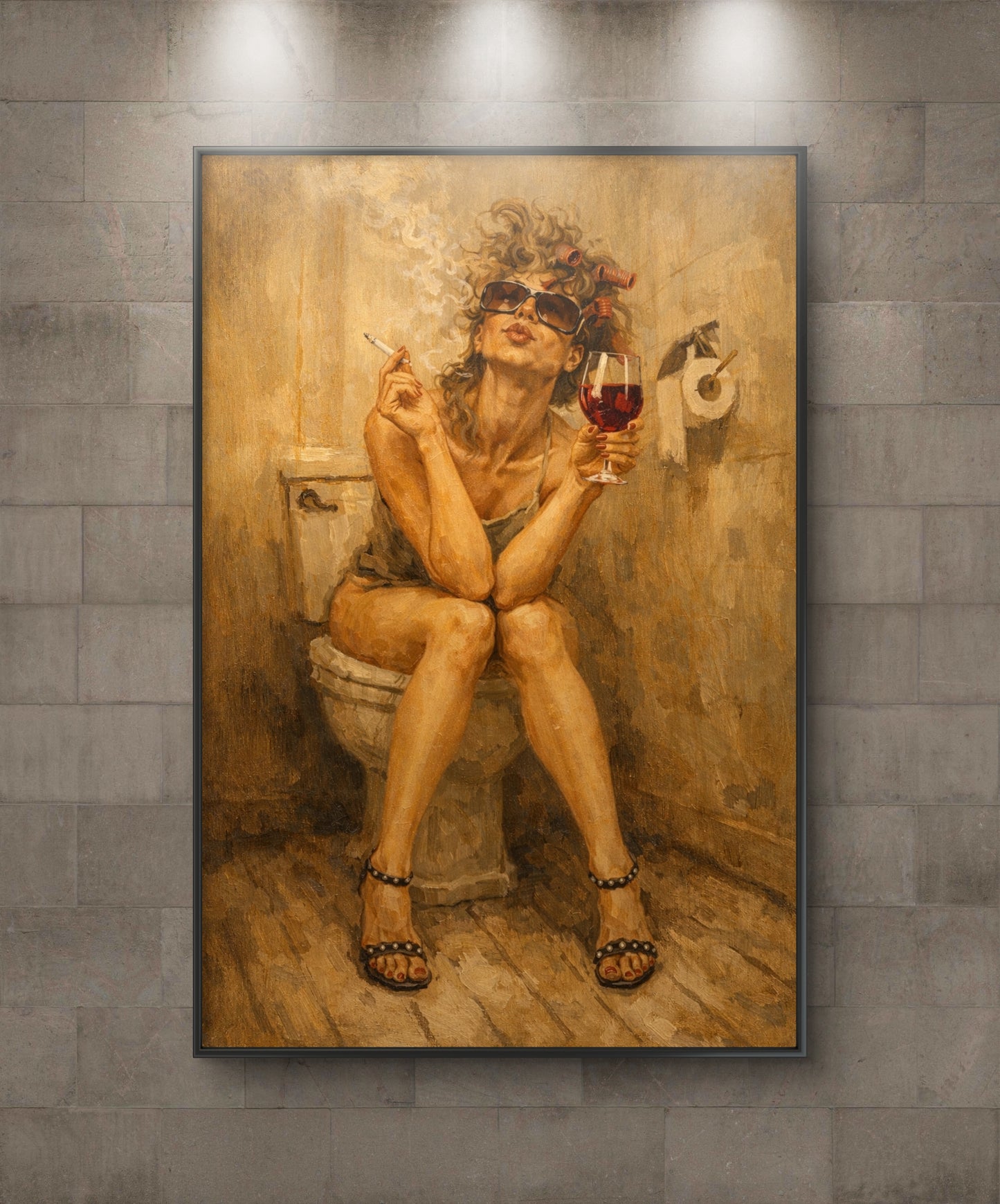 The one in the toilet smoking and drinking