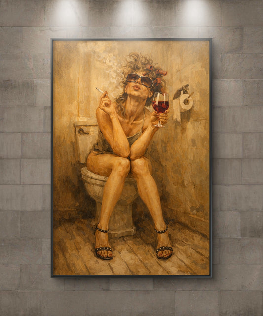 The one in the toilet smoking and drinking