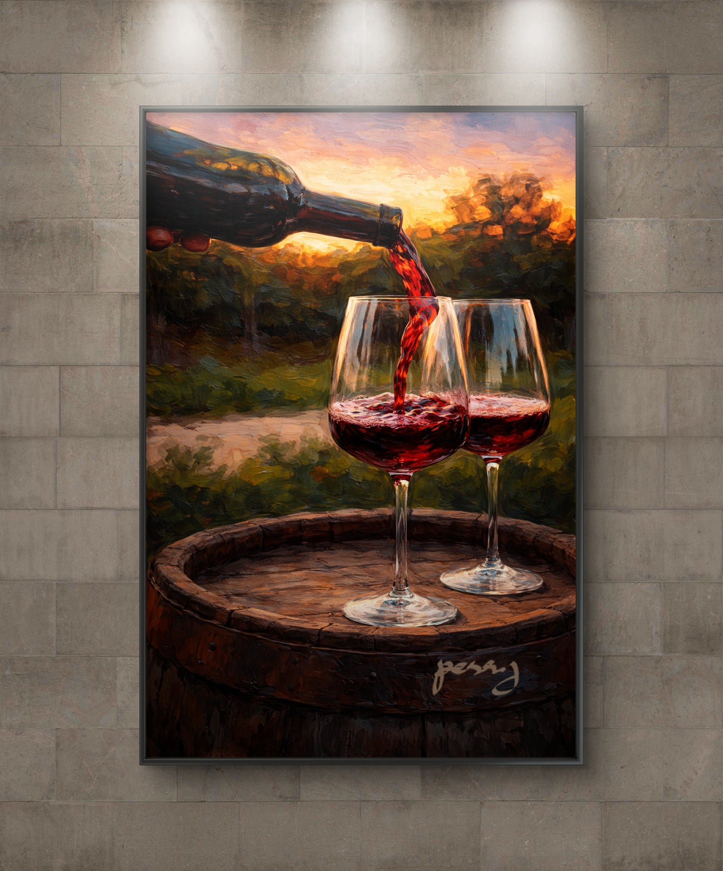 Two wine glasses in nature