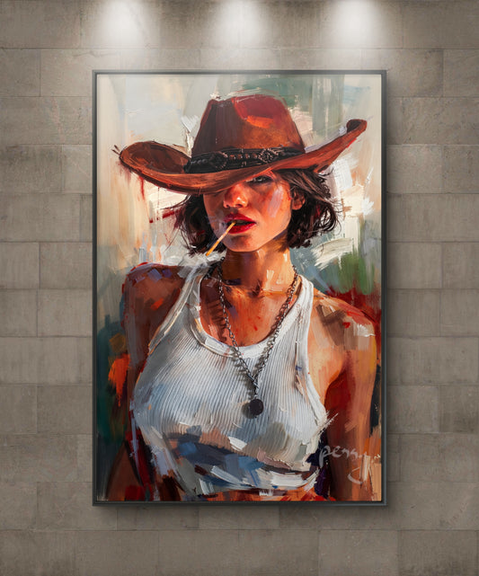 The one wearing a cowboy hat