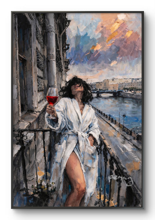 Another one on an other balcony with an other glass of wine