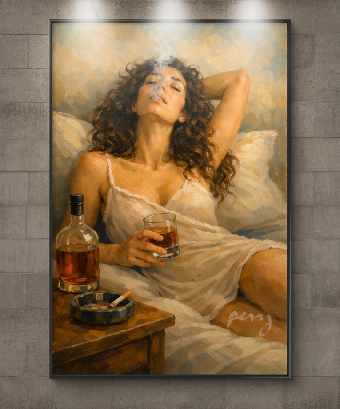 The one smoking and drinking Whiskey