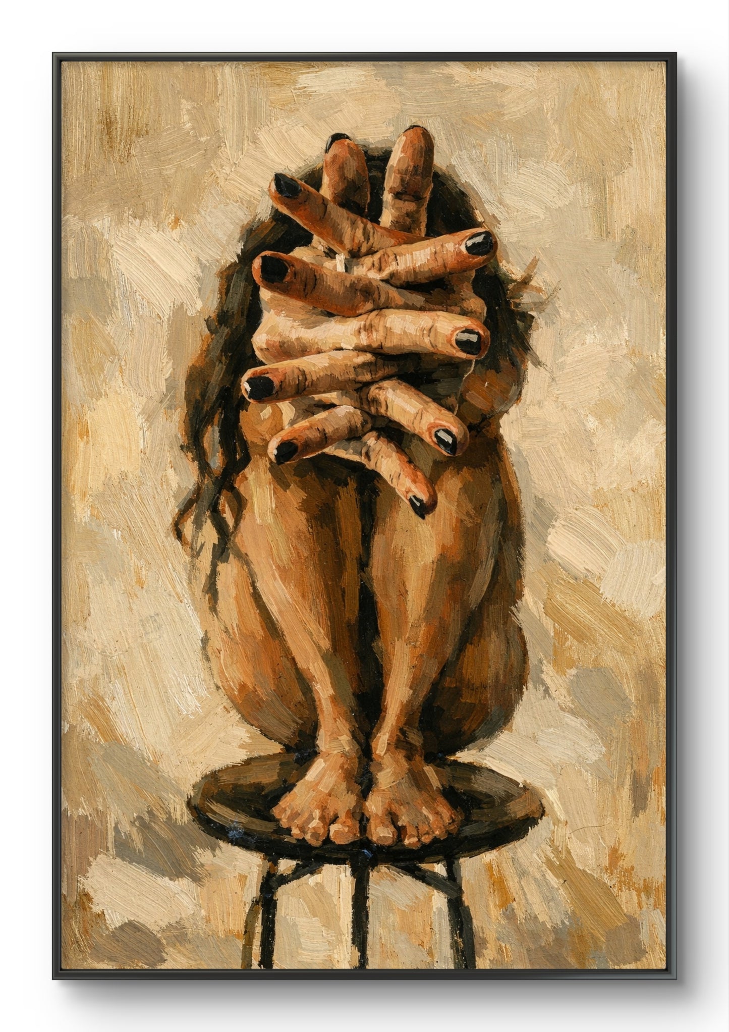 The one with hands forward