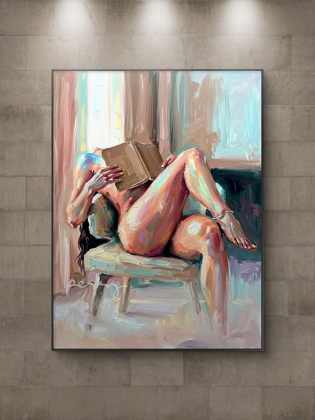 The one keeping a book on her chest