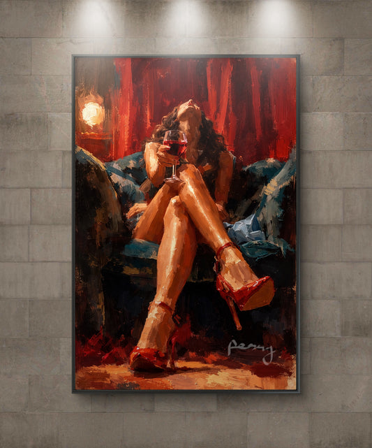 The one with red wine and red heels