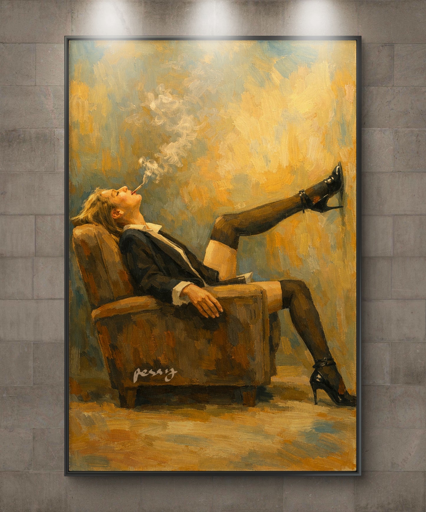 The one smoking against the wall