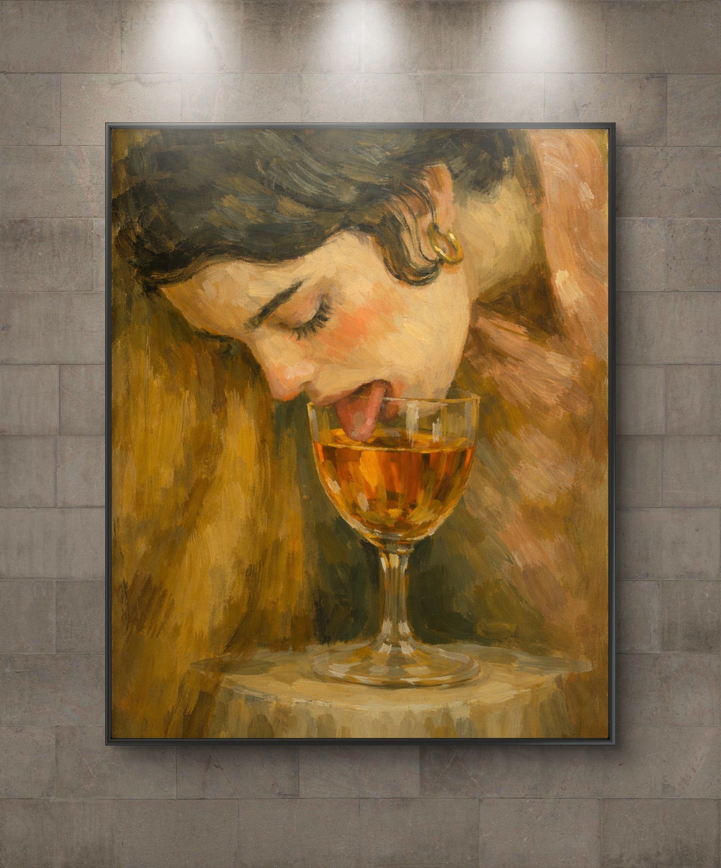 The one licking from the glass
