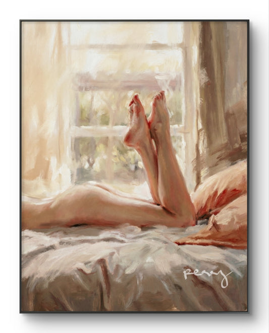 The one with the feet up