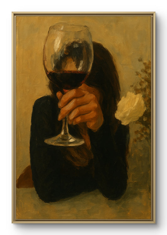 The one with the flower and wine
