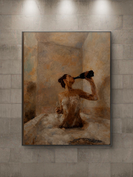 The one drinking from the bottle in bath