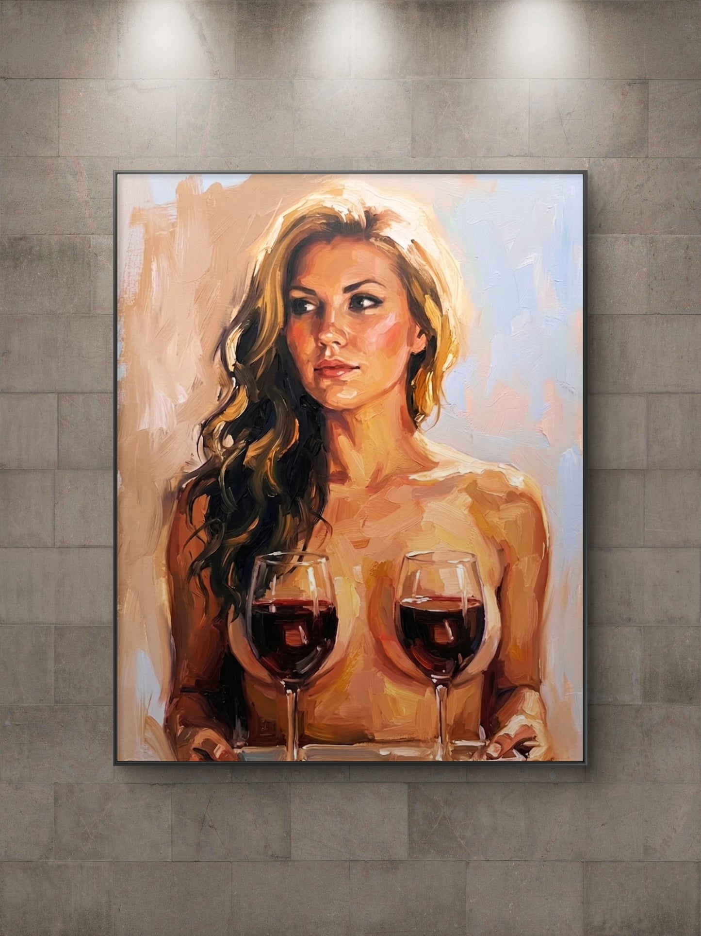 The one carrying wine glasses on the tray
