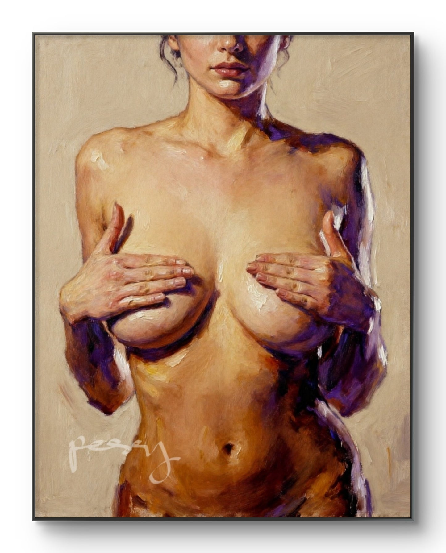 The one covering her nipples
