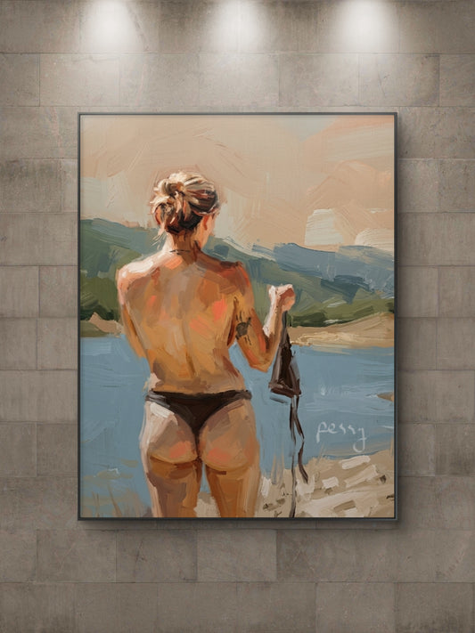 The one on the seashore without a bra