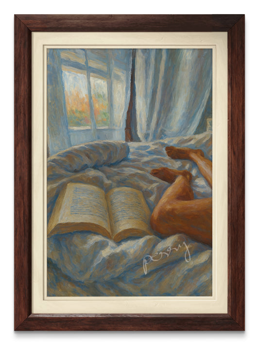 The one reading in bed
