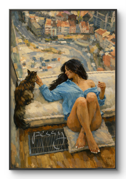The one with the cat in front of the window