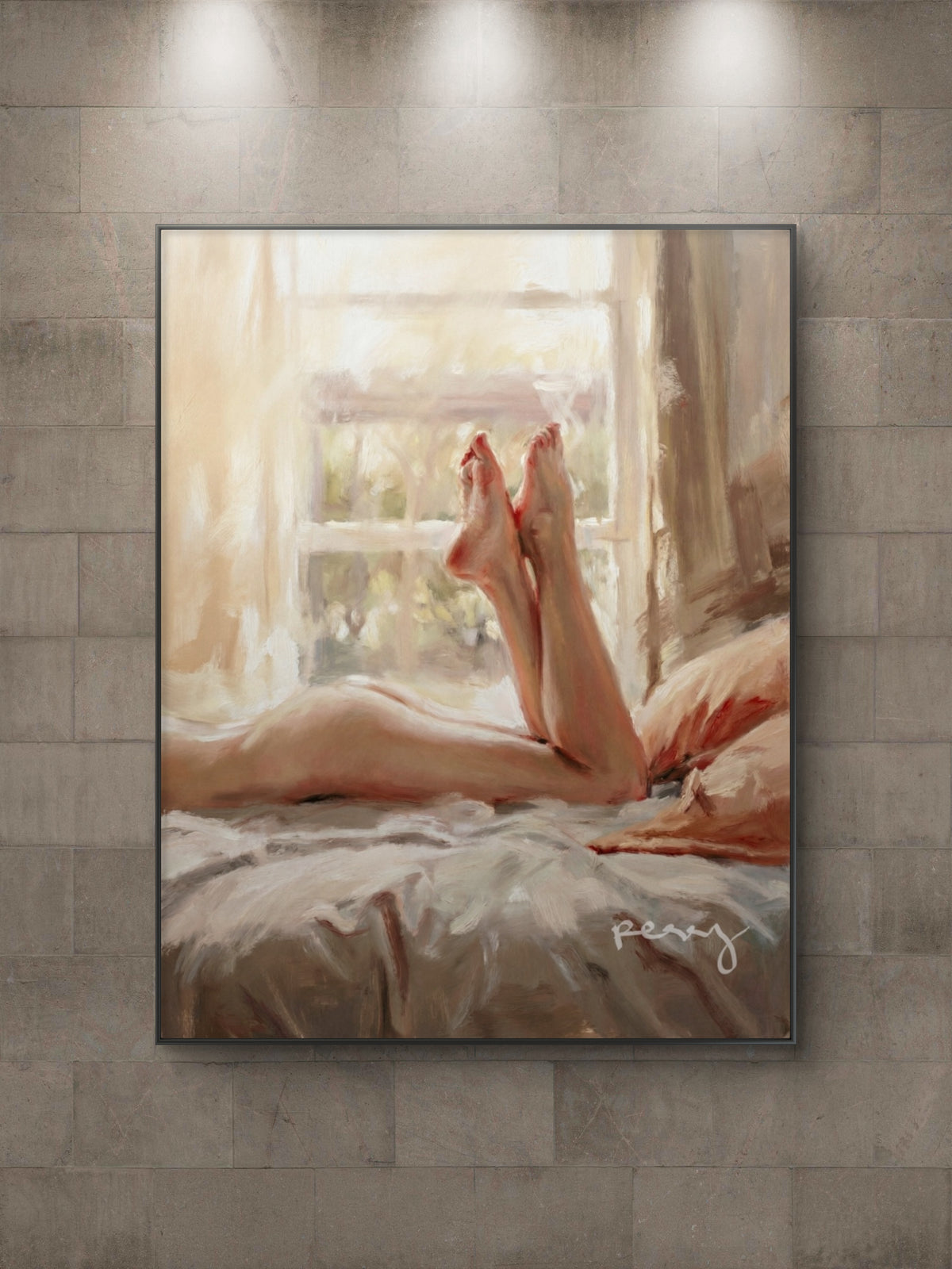 The one with the feet up
